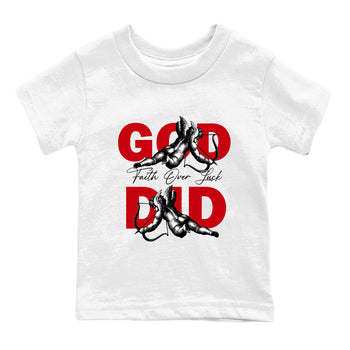 Best Sneakerfit graphic tee – Sneaker Tees To Match Air Jordan 1 Low Chicago Sneakers – God Did Kids T-Shirt White 2