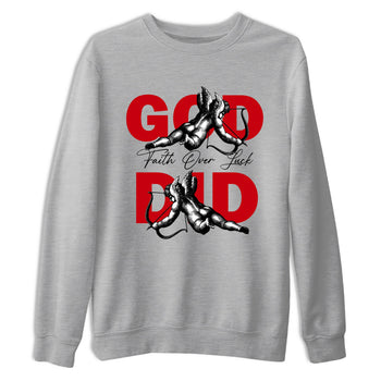 Best Sneakerfit graphic tee – Sneaker Tees To Match Air Jordan 1 Low Chicago Sneakers – God Did Tee Heather Grey 2