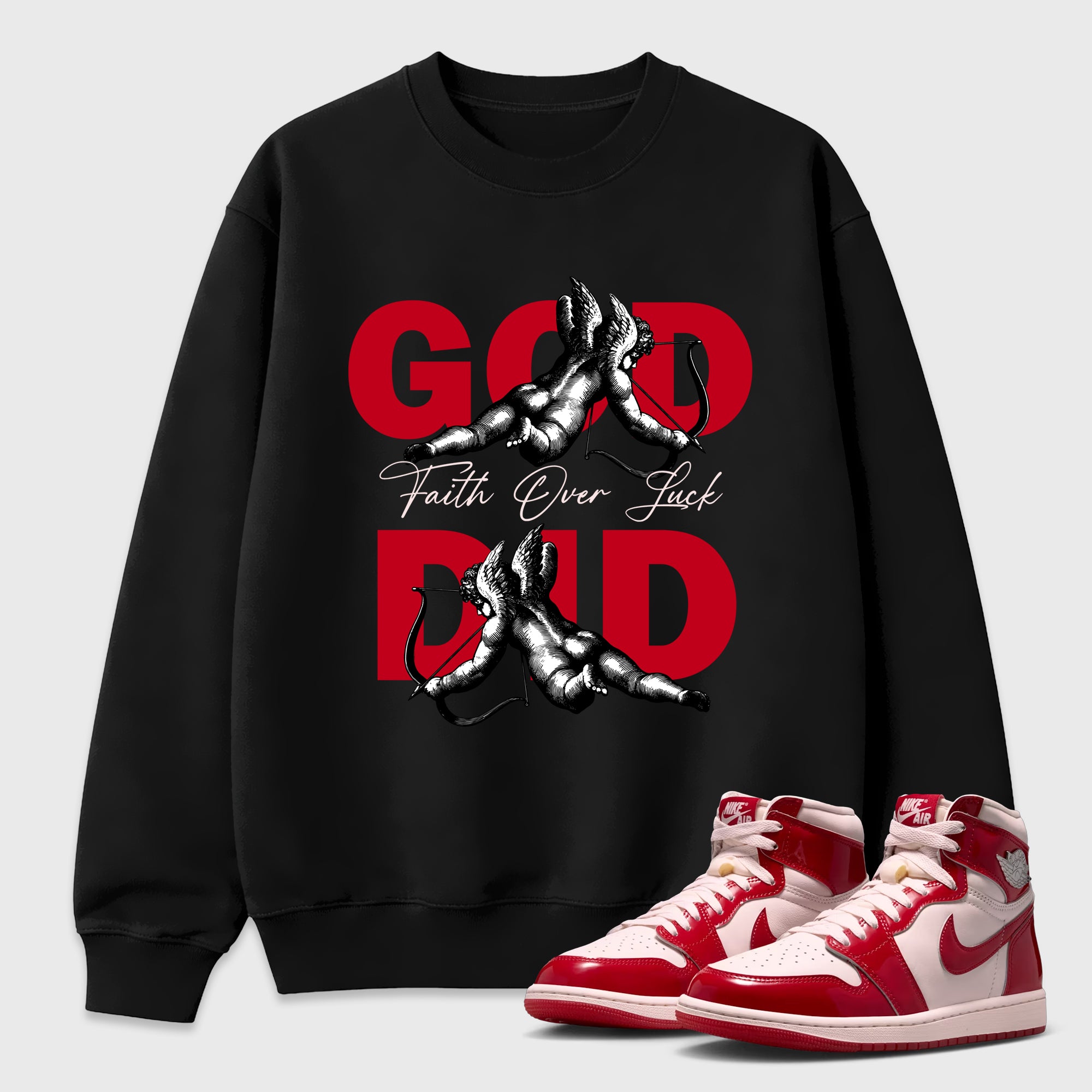 God Did Graphic T-Shirt featuring original streetwear artwork designed to match the Air Jordan 1 Nails and Grails. Black 1 Graphic Tee.