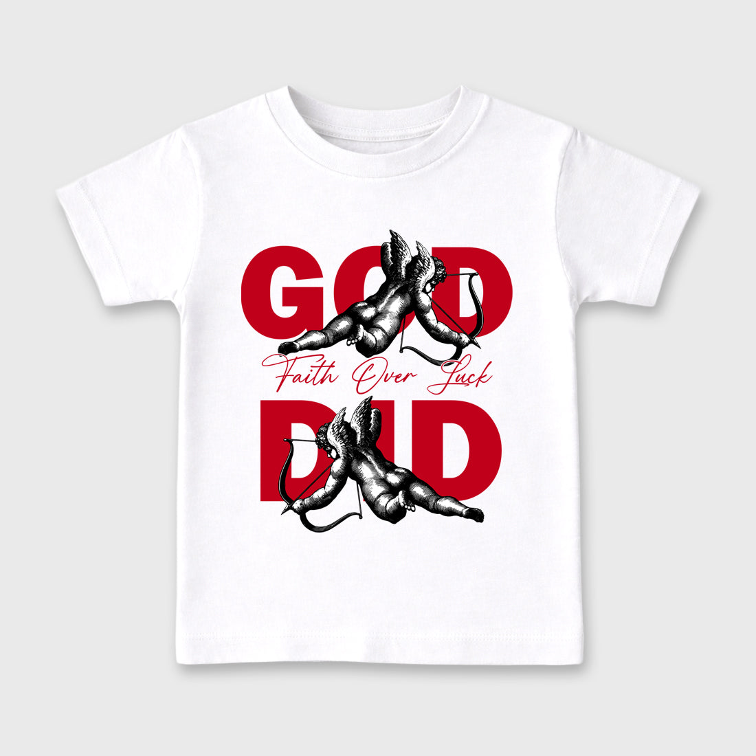 God Did Baby & Kids Graphic T-Shirt featuring original artwork designed to match the Air Jordan 1 Nails and Grails. White 2 Kids Graphic Tee.