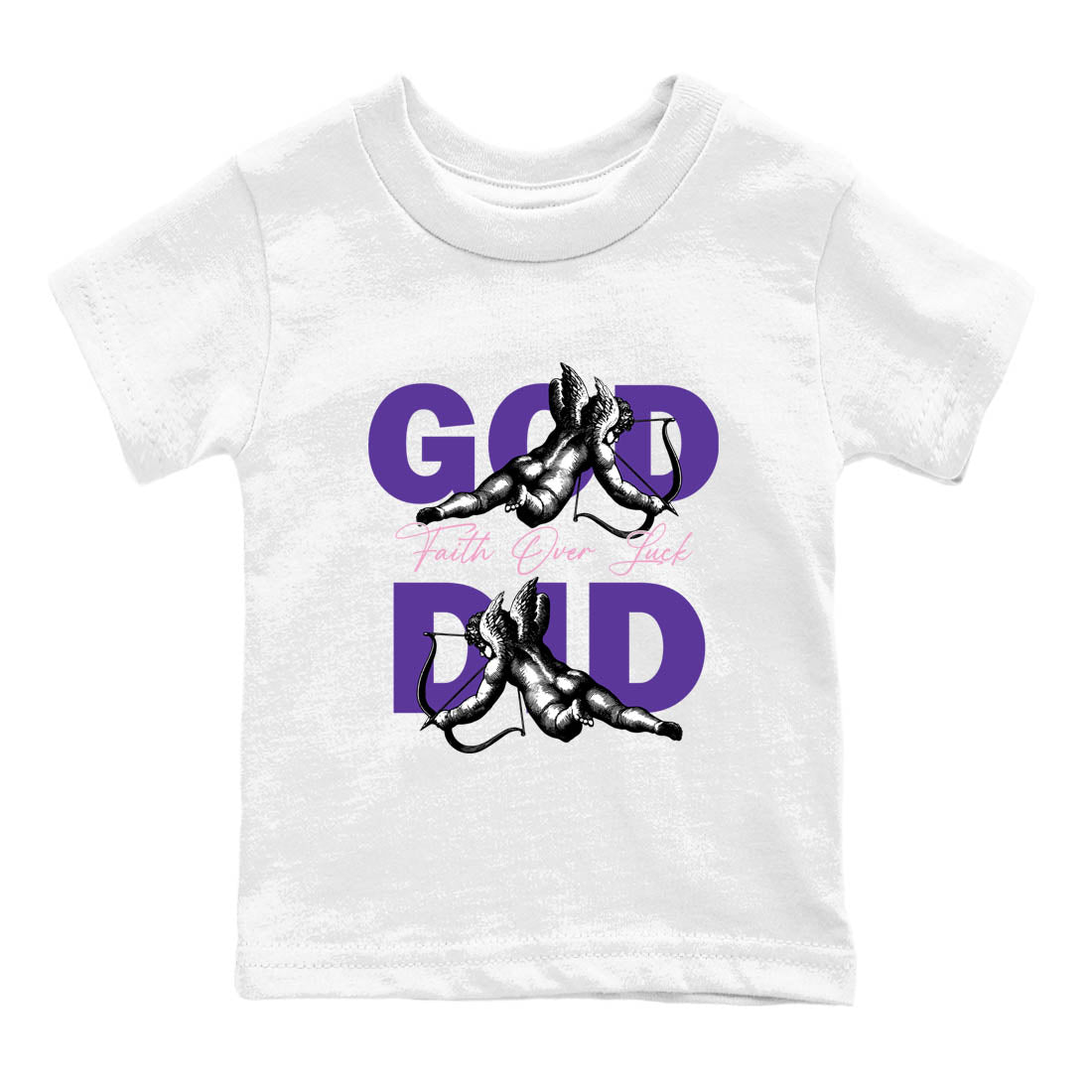 Sneaker Threads – Sneaker Tees To Match Air Jordan 11 Canyon Purple – God Did Youth Graphic Tee White 2. Perfect for Jordan releases 2025 colorways.
