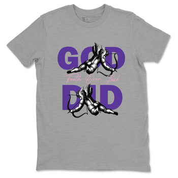 Sneaker Threads – Sneaker Tees To Match Air Jordan 11 Canyon Purple – God Did Graphic Tee Heather Grey 2. Perfect for Jordan releases 2025 colorways.