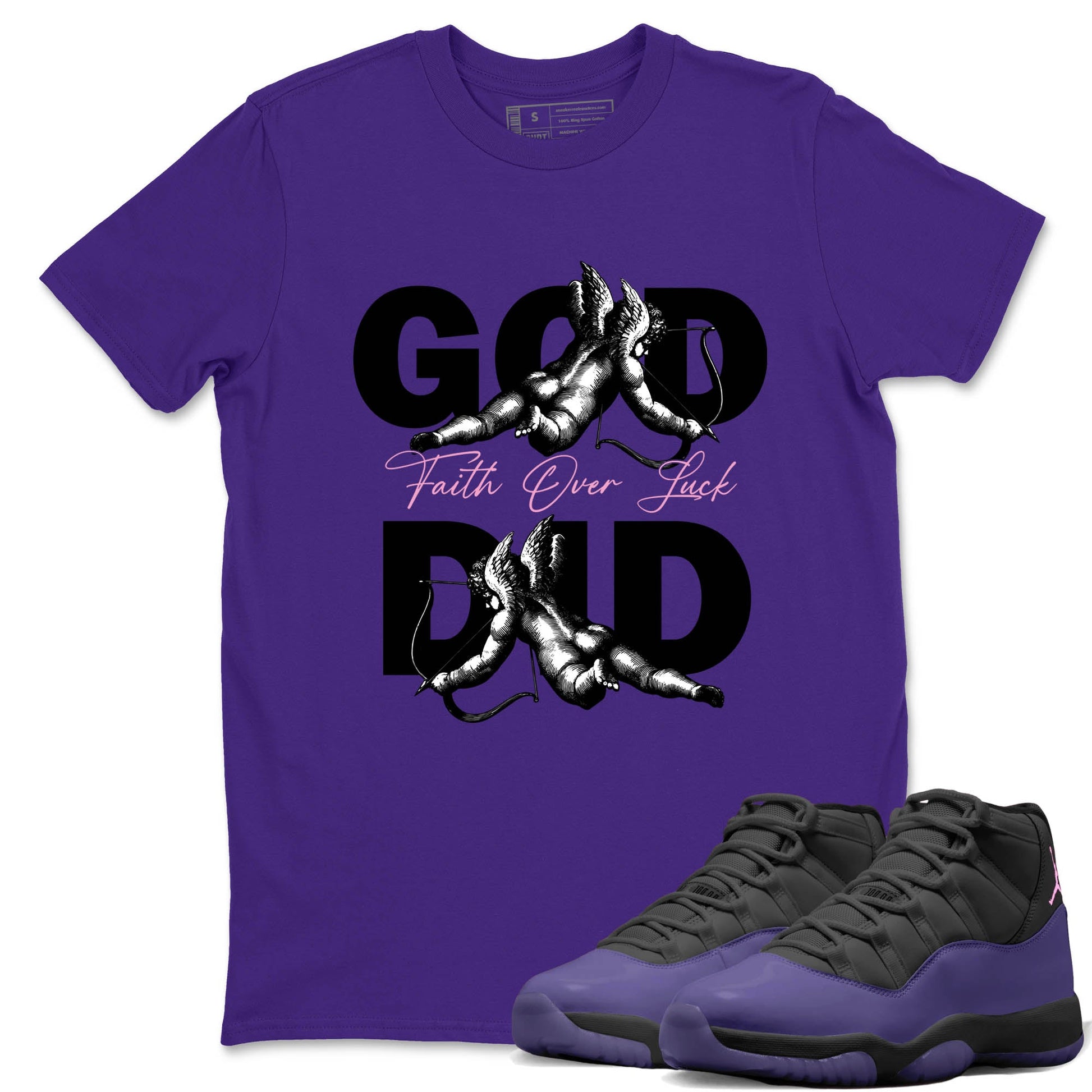 Sneaker Threads – Sneaker Tees To Match Air Jordan 11 Canyon Purple – God Did Graphic Tee Purple 1. Perfect for Jordan releases 2025 colorways.