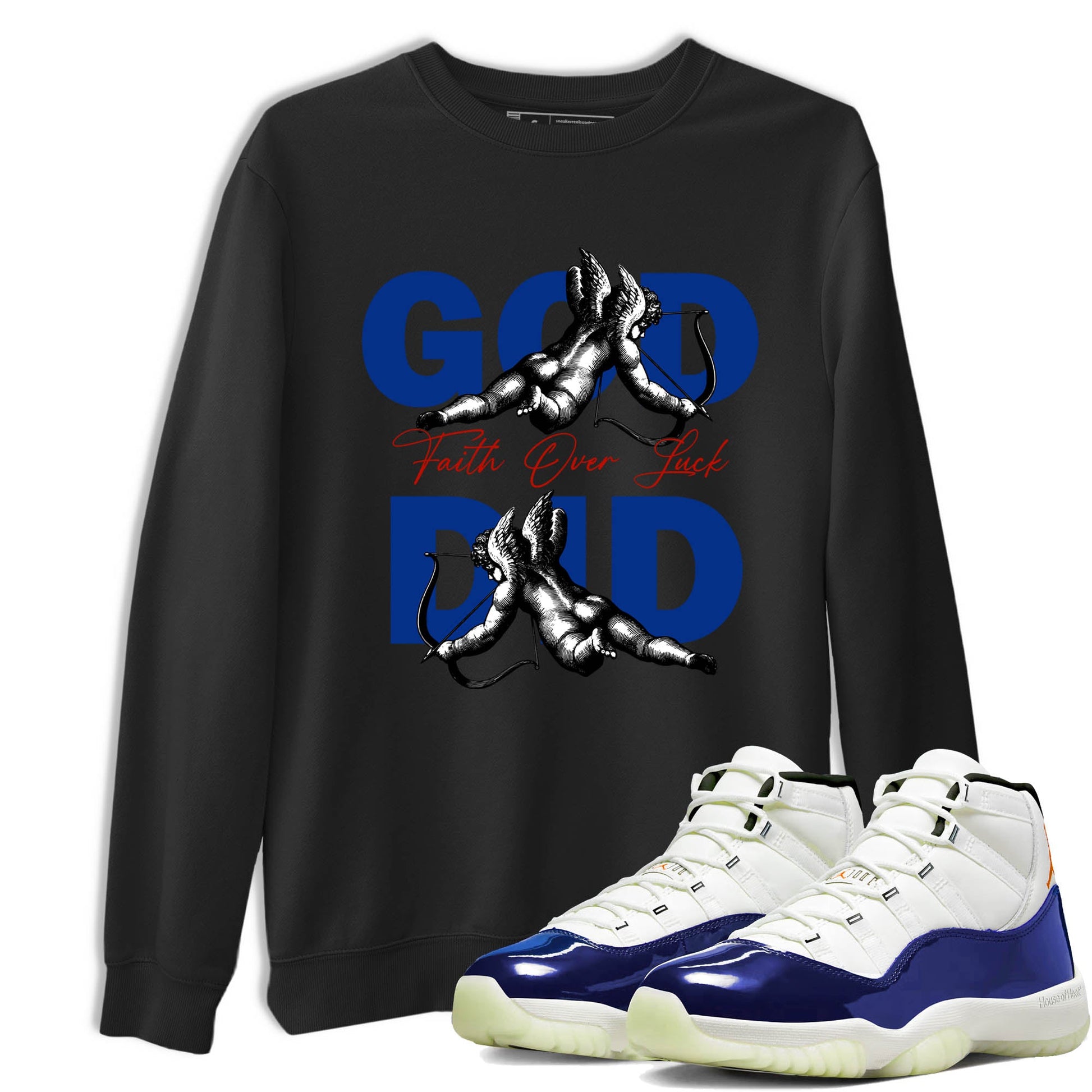 Sneaker Threads – Sneaker Tees To Match Air Jordan 11 Rare Air – God Did Graphic Tee Black 1. Perfect for Jordan releases 2025 colorways.