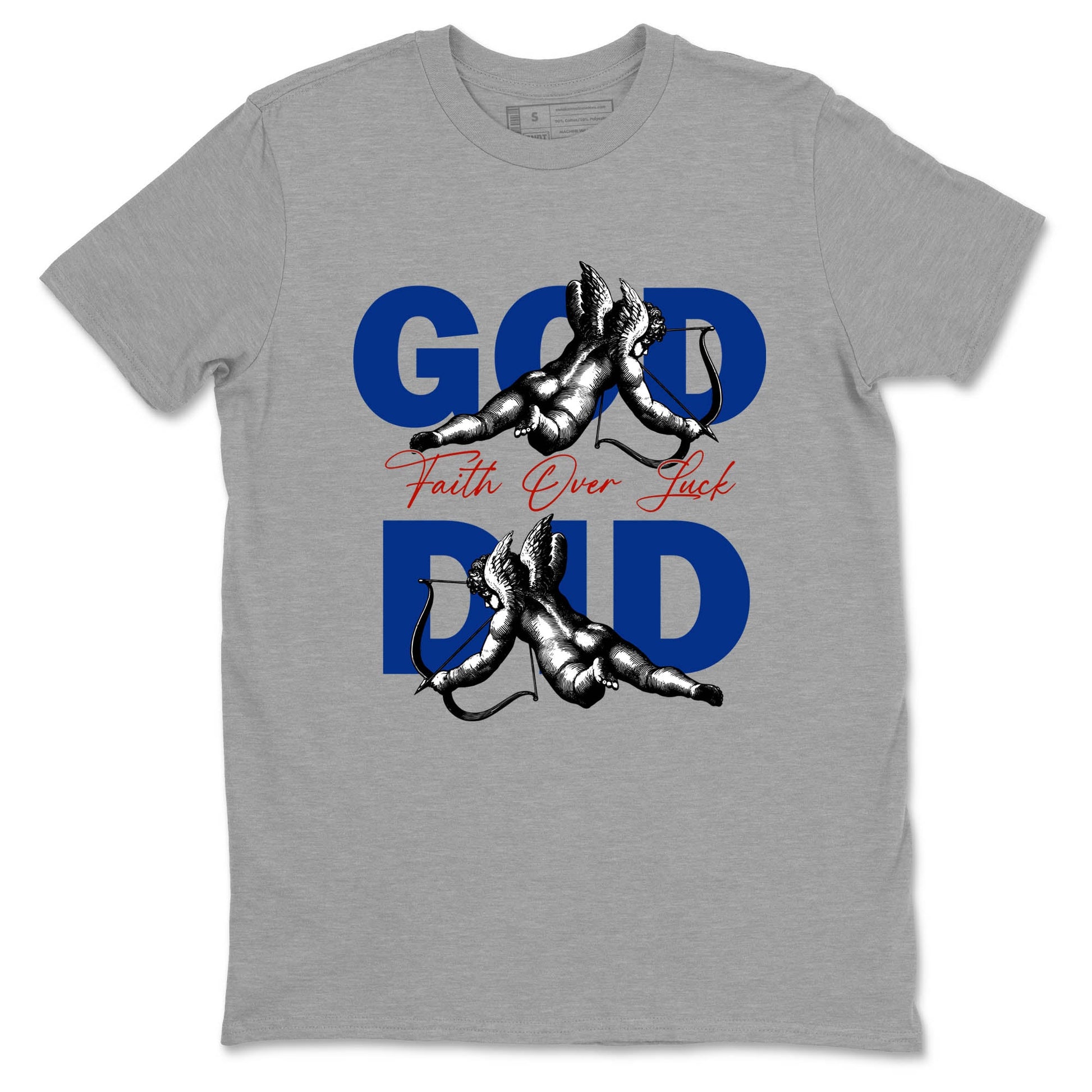 Sneaker Threads – Sneaker Tees To Match Air Jordan 11 Rare Air – God Did Graphic Tee Heather Grey 2. Perfect for Jordan releases 2025 colorways.
