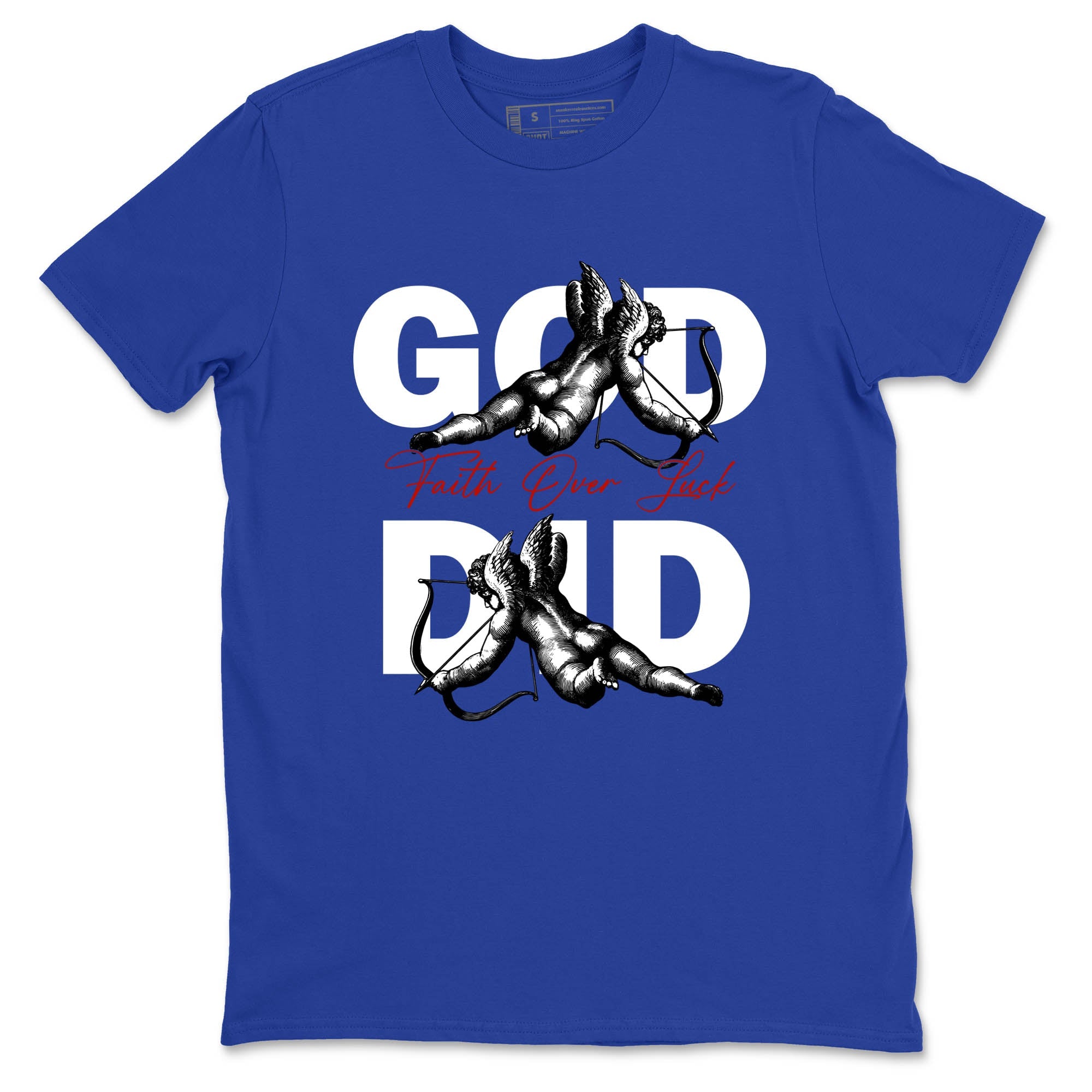 Sneaker Threads – Sneaker Tees To Match Air Jordan 11 Rare Air – God Did Graphic Tee Royal Blue 2. Perfect for Jordan releases 2025 colorways.