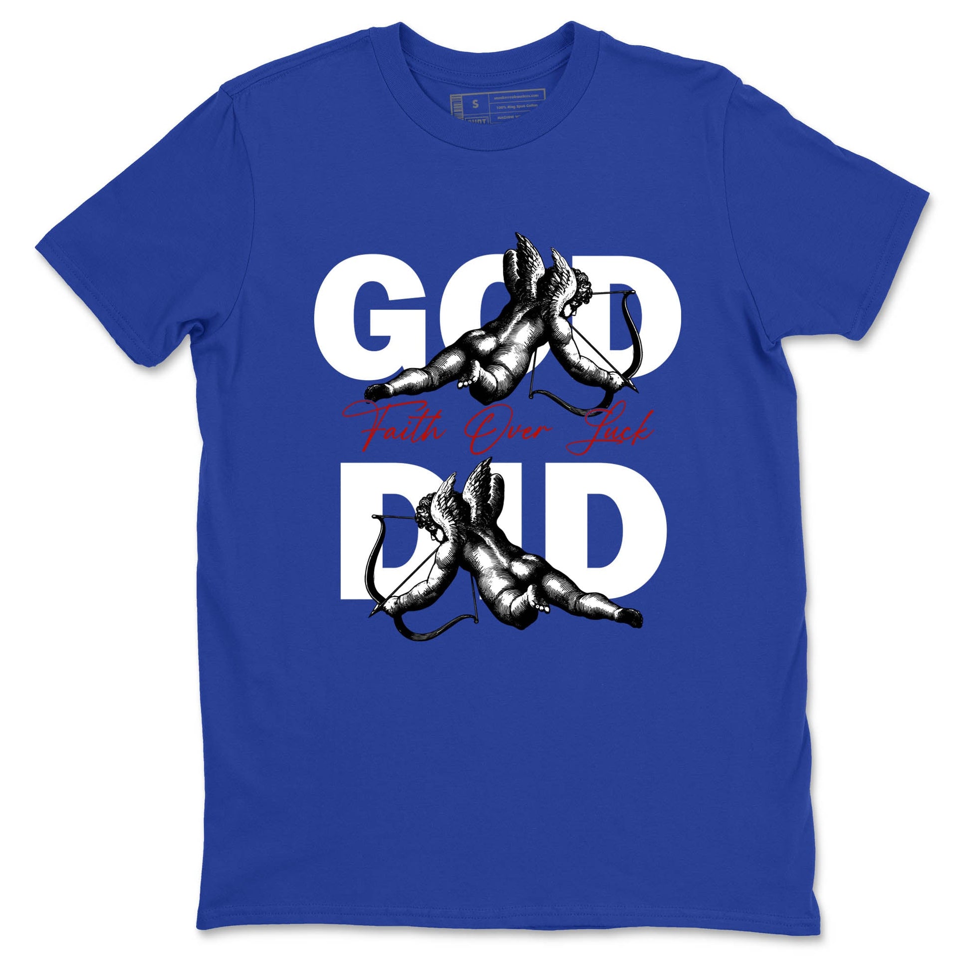 Sneaker Threads – Sneaker Tees To Match Air Jordan 11 Rare Air – God Did Graphic Tee Royal Blue 2. Perfect for Jordan releases 2025 colorways.