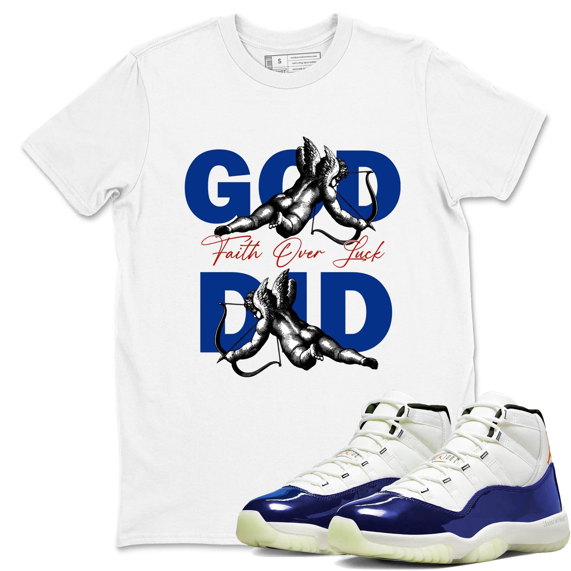 Sneaker Threads – Sneaker Tees To Match Air Jordan 11 Rare Air – God Did Graphic Tee White 1. Perfect for Jordan releases 2025 colorways.