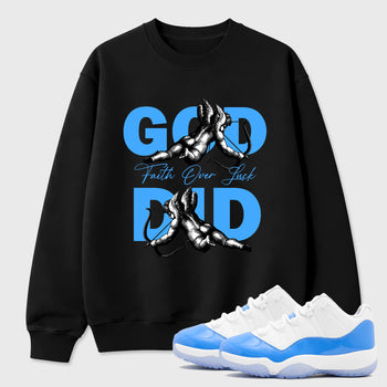 Sneaker match tees – Sneaker Tees To Match Air Jordan 11 University Blue Shoes – God Did Tee Black 1