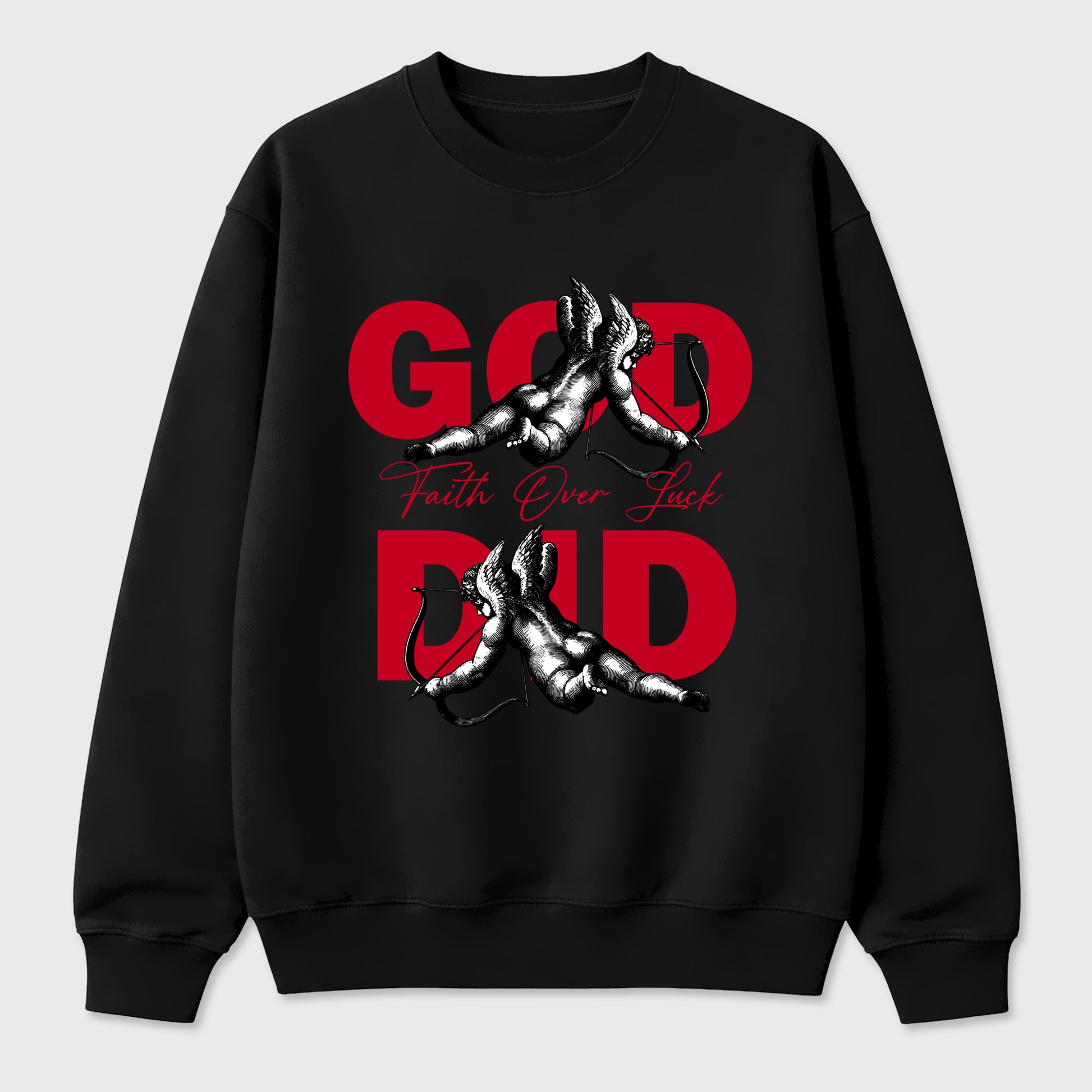 God Did Graphic T-Shirt sneaker match tee designed for the Air Jordan 12 Bloodline, featuring coordinated color options for a perfect streetwear match. Black 2 shirt.