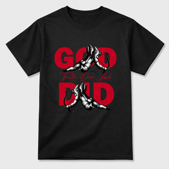God Did Graphic T-Shirt sneaker match tee designed for the Air Jordan 12 Bloodline, featuring coordinated color options for a perfect streetwear match. Black 2 shirt.