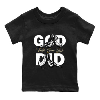 Best Sneakerfit graphic tee – Sneaker Tees To Match Air Jordan 12 Taxi Sneakers – God Did Kids T-Shirt Black 2