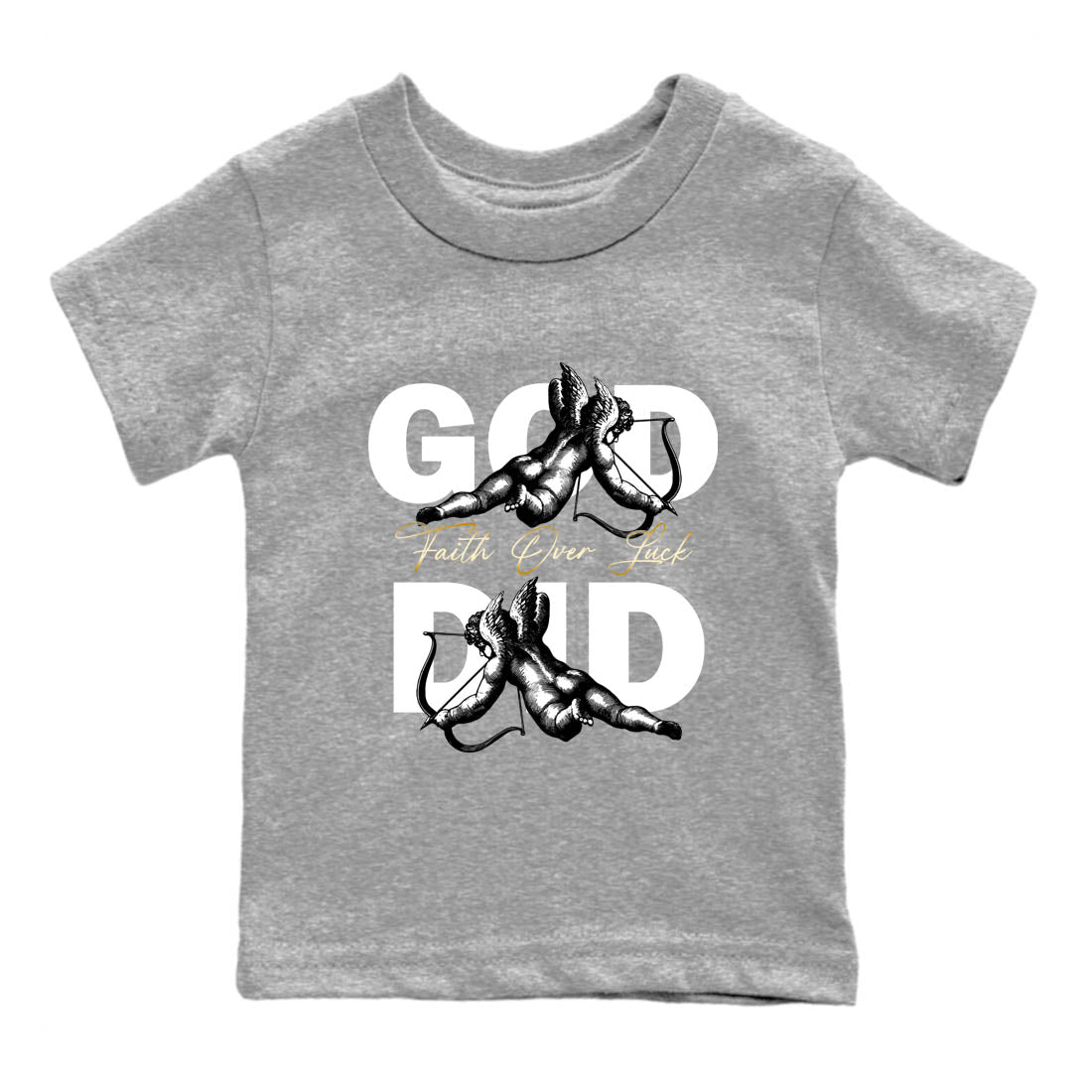 Best Sneakerfit graphic tee – Sneaker Tees To Match Air Jordan 12 Taxi Sneakers – God Did Kids T-Shirt Heather Grey 2