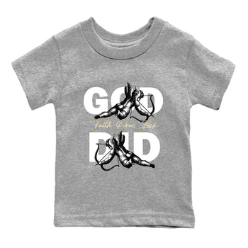 Best Sneakerfit graphic tee – Sneaker Tees To Match Air Jordan 12 Taxi Sneakers – God Did Kids T-Shirt Heather Grey 2