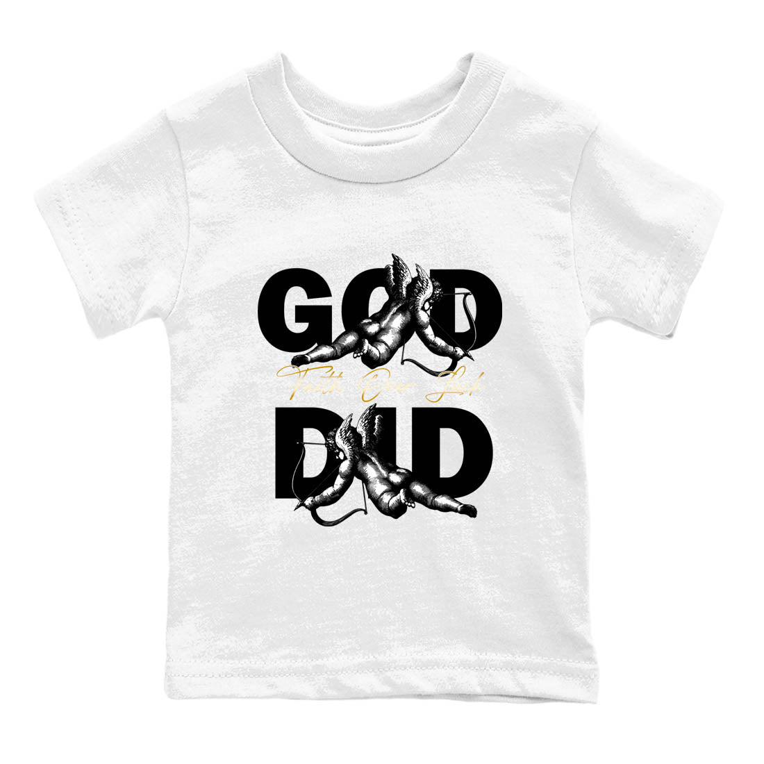Best Sneakerfit graphic tee – Sneaker Tees To Match Air Jordan 12 Taxi Sneakers – God Did Kids T-Shirt White 2