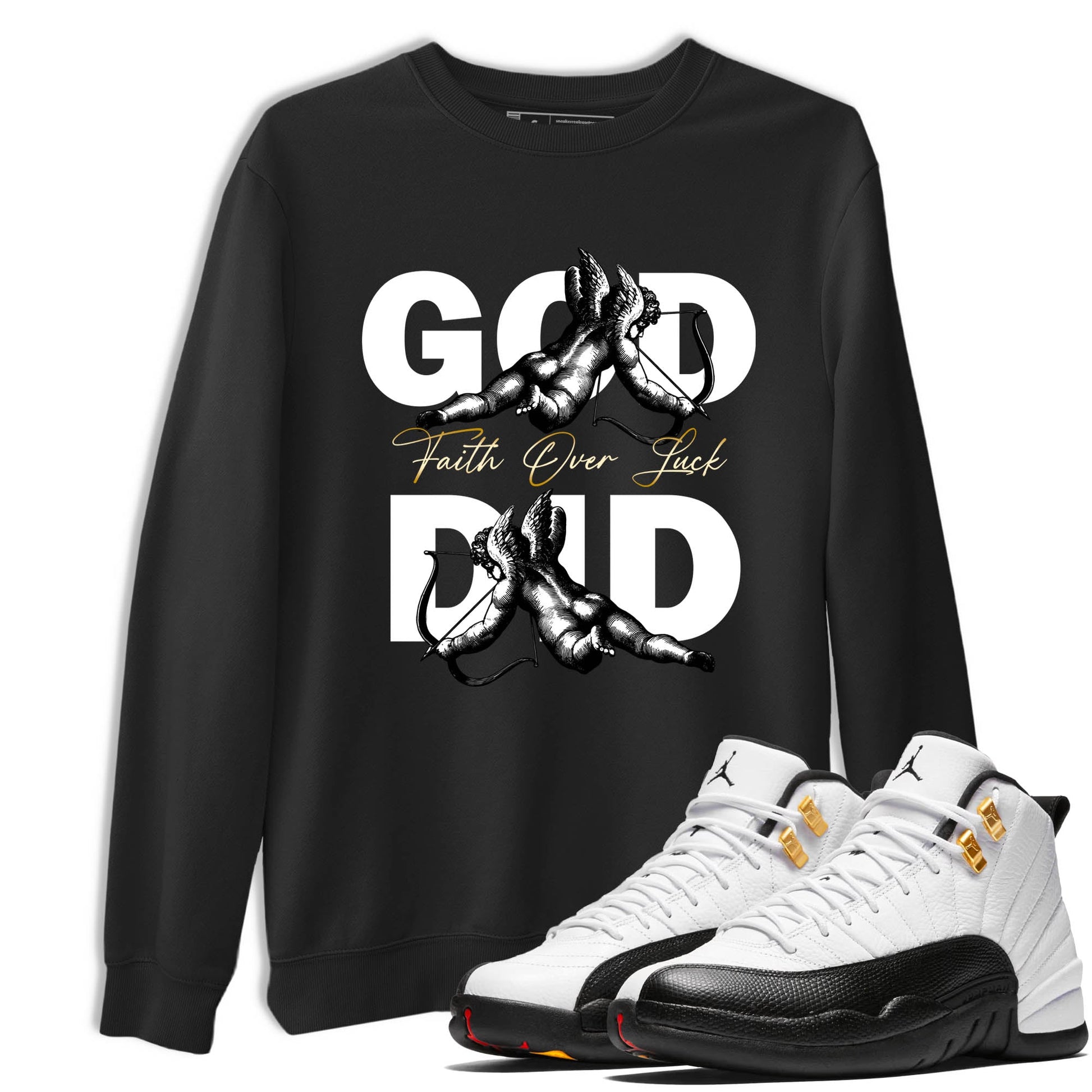 Best Sneakerfit graphic tee – Sneaker Tees To Match Air Jordan 12 Taxi Sneakers – God Did Tee Black 1