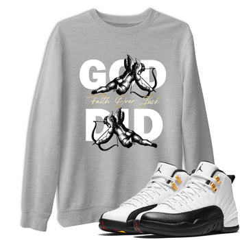 Best Sneakerfit graphic tee – Sneaker Tees To Match Air Jordan 12 Taxi Sneakers – God Did Tee Heather Grey 1