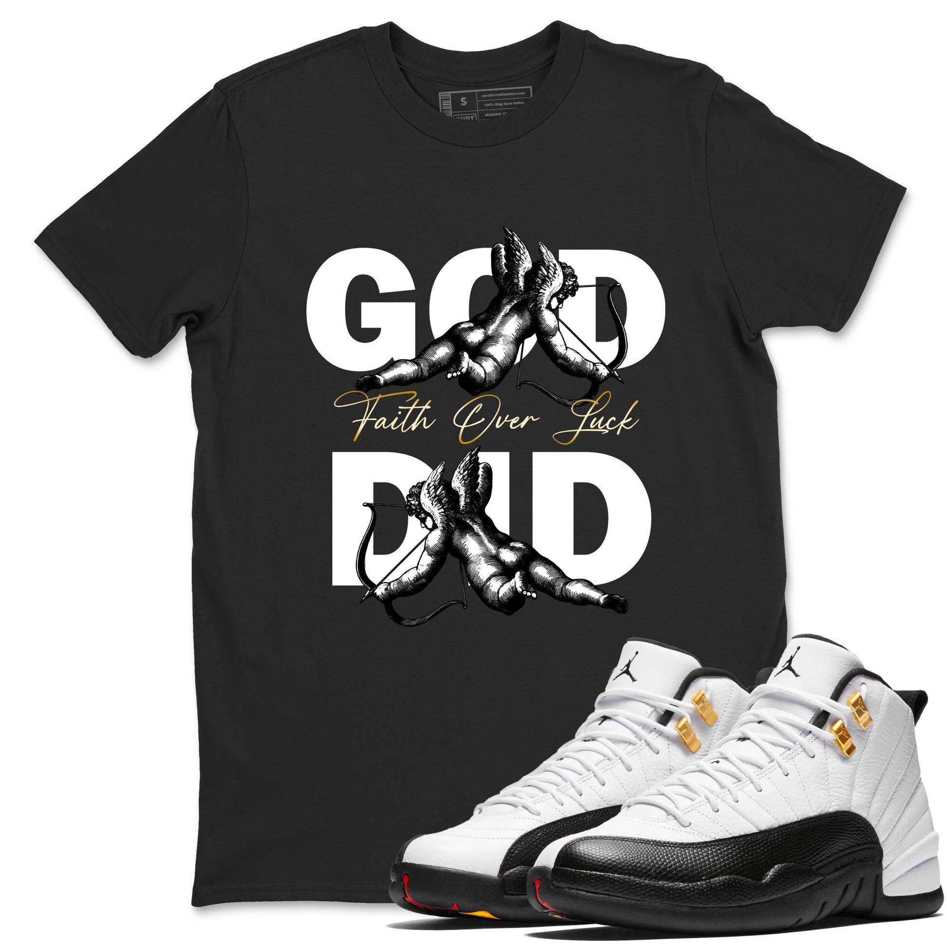 Best Sneakerfit graphic tee – Sneaker Tees To Match Air Jordan 12 Taxi Sneakers – God Did Tee Black 1