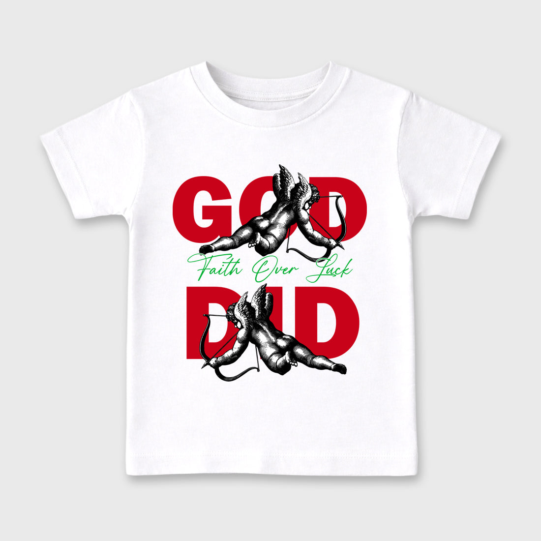 Sneaker match tees – Sneaker Tees To Match Air Jordan 13 University Red Shoes – God Did Kids T-Shirt White 2