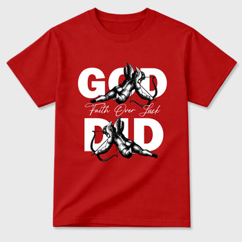 Sneaker match tees – Sneaker Tees To Match Air Jordan 13 University Red Shoes – God Did Tee Red 2