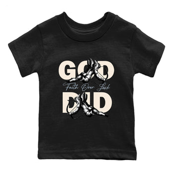 Sneaker match tees – Sneaker Tees To Match Air Jordan 3 Champagne and Oysters Shoes – God Did Kids T-Shirt Black 2