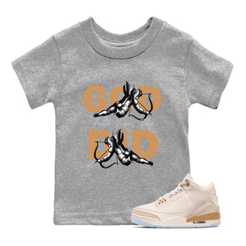 Sneaker match tees – Sneaker Tees To Match Air Jordan 3 Champagne and Oysters Shoes – God Did Kids T-Shirt Heather Grey 1