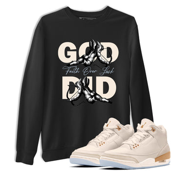 Sneaker match tees – Sneaker Tees To Match Air Jordan 3 Champagne and Oysters Shoes – God Did Tee Black 1