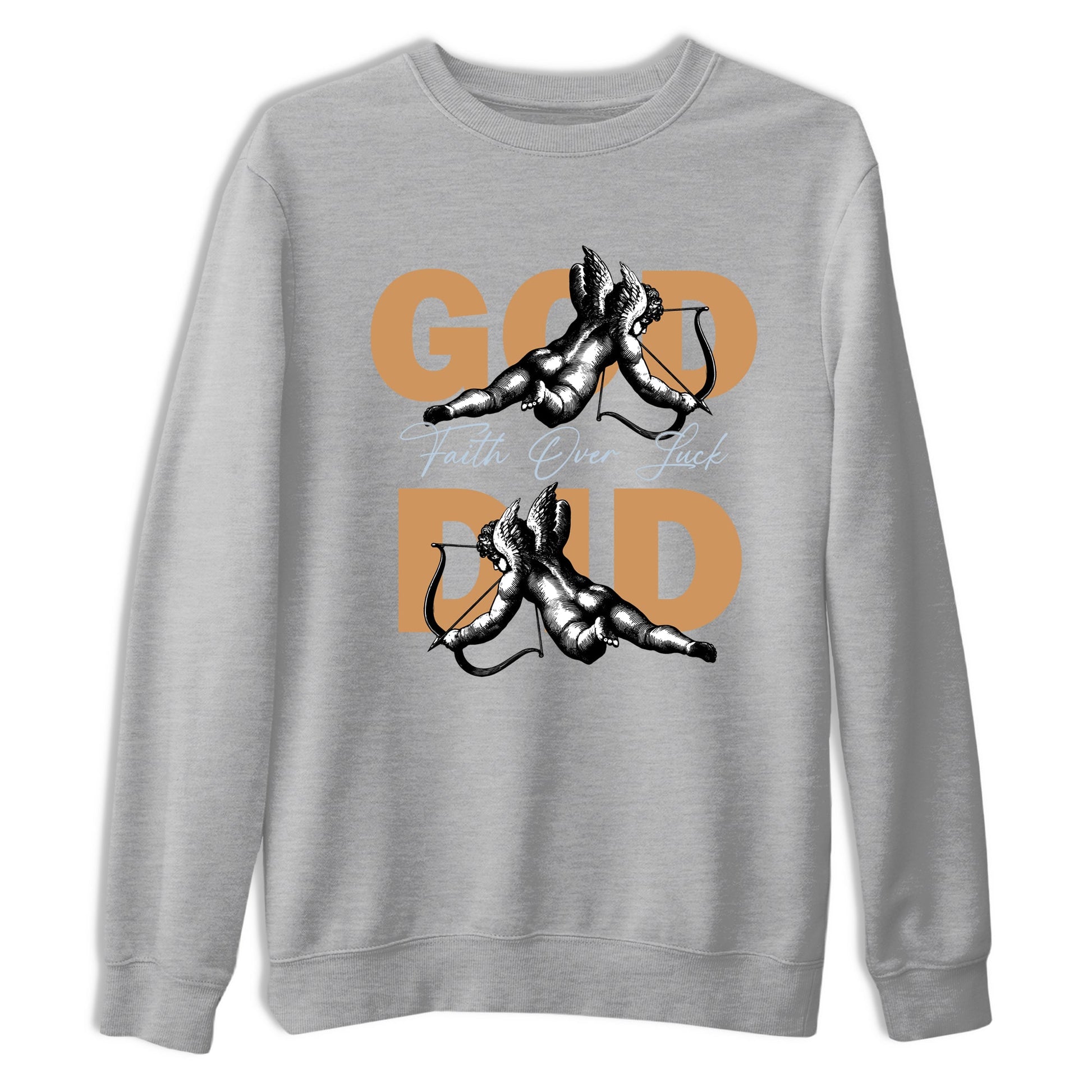 Sneaker match tees – Sneaker Tees To Match Air Jordan 3 Champagne and Oysters Shoes – God Did Tee Heather Grey 2