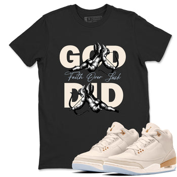 Sneaker match tees – Sneaker Tees To Match Air Jordan 3 Champagne and Oysters Shoes – God Did Tee Black 1