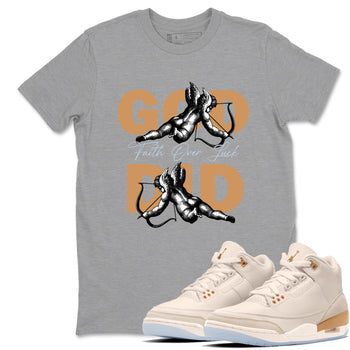 Sneaker match tees – Sneaker Tees To Match Air Jordan 3 Champagne and Oysters Shoes – God Did Tee Heather Grey 1