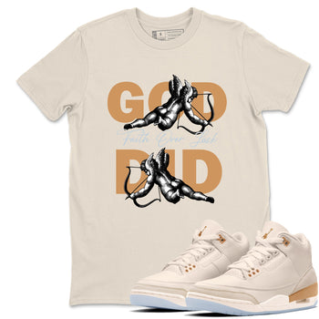 Sneaker match tees – Sneaker Tees To Match Air Jordan 3 Champagne and Oysters Shoes – God Did Tee Natural 1