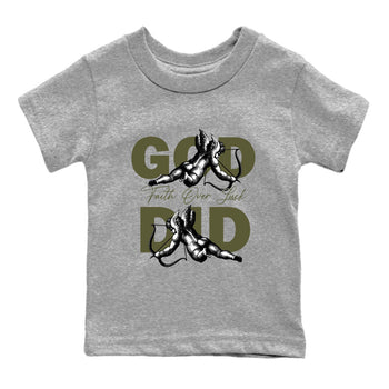 Sneaker Threads – Sneaker Tees To Match Air Jordan 3 Medium Olive – God Did Youth Graphic Tee Heather Grey 2. Perfect for Jordan releases 2025 colorways.