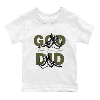Sneaker Threads – Sneaker Tees To Match Air Jordan 3 Medium Olive – God Did Youth Graphic Tee White 2. Perfect for Jordan releases 2025 colorways.