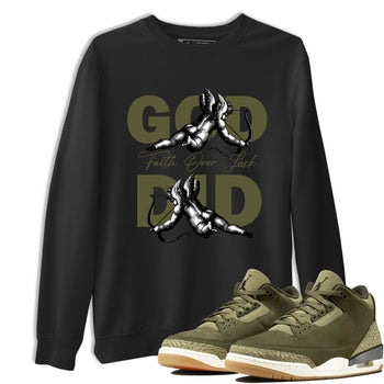 Sneaker Threads – Sneaker Tees To Match Air Jordan 3 Medium Olive – God Did Graphic Tee Black 1. Perfect for Jordan releases 2025 colorways.