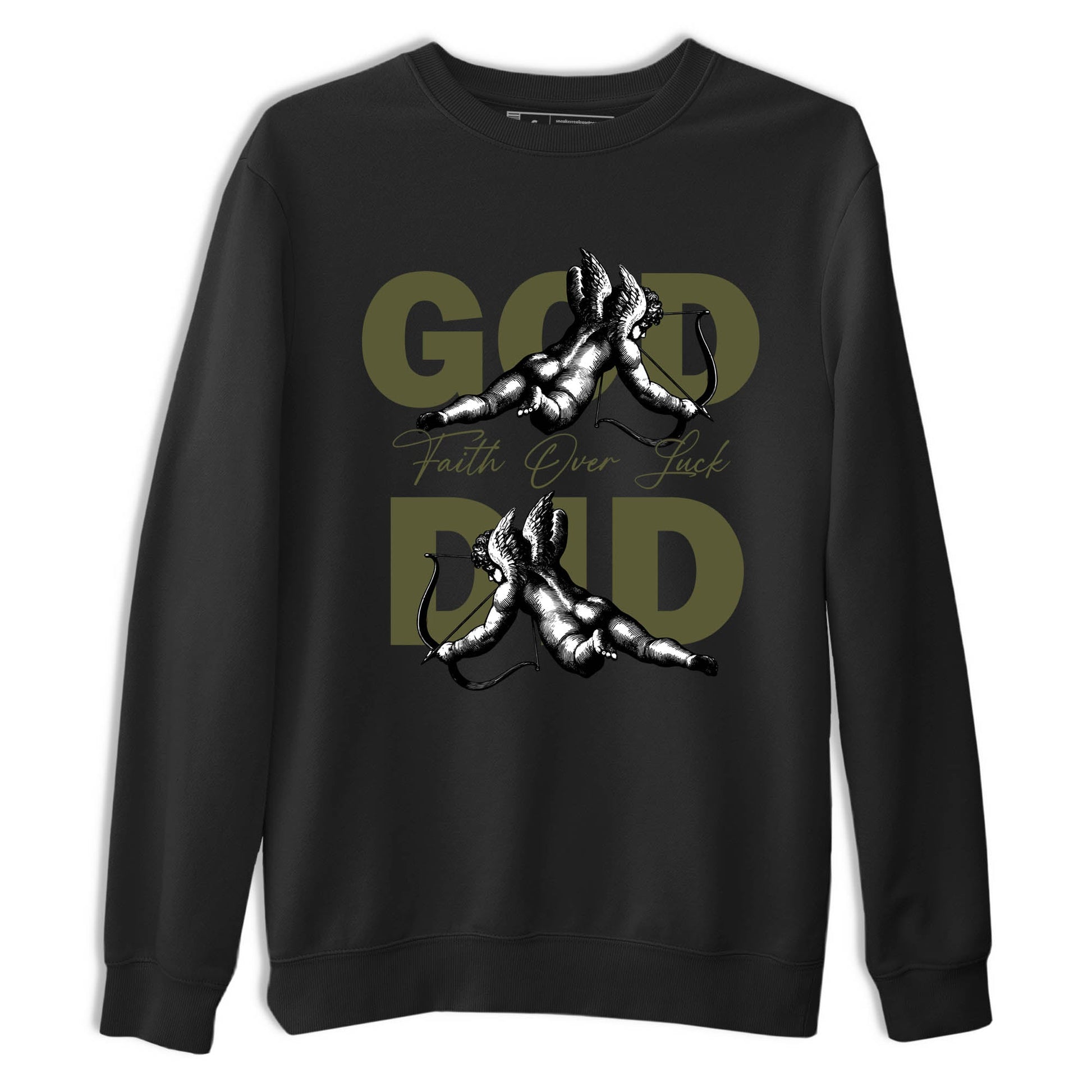 Sneaker Threads – Sneaker Tees To Match Air Jordan 3 Medium Olive – God Did Graphic Tee Black 2. Perfect for Jordan releases 2025 colorways.