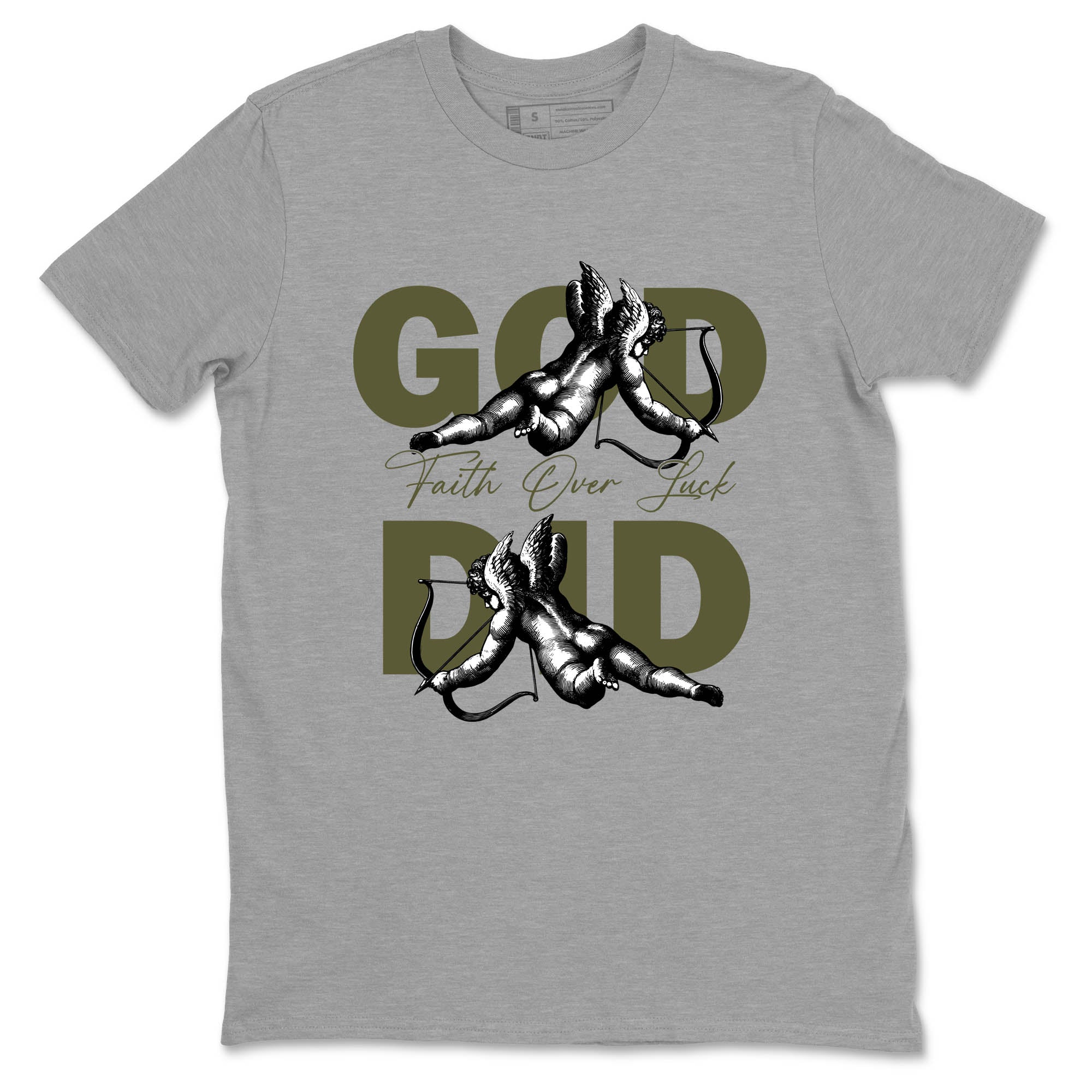 Sneaker Threads – Sneaker Tees To Match Air Jordan 3 Medium Olive – God Did Graphic Tee Heather Grey 2. Perfect for Jordan releases 2025 colorways.