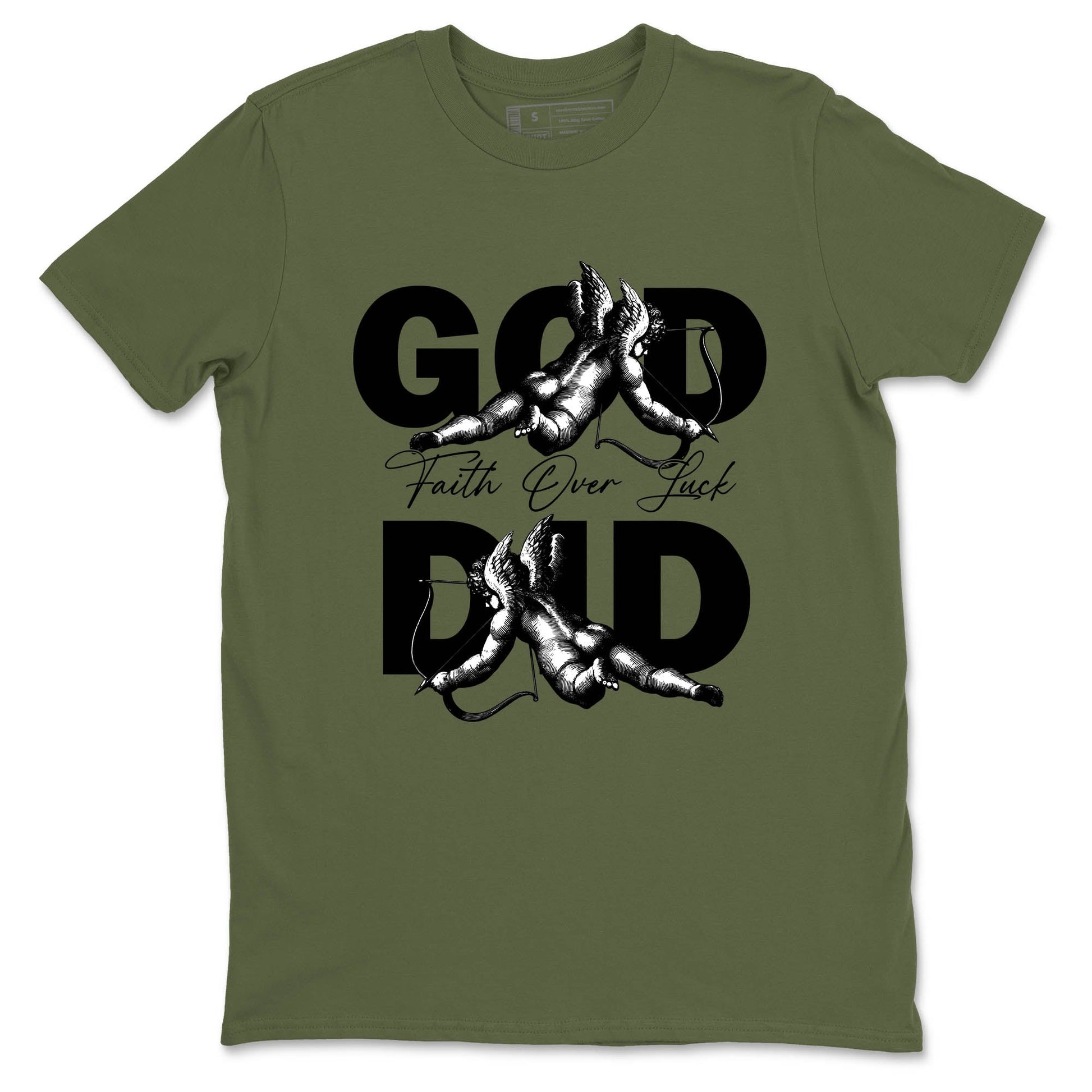 Sneaker Threads – Sneaker Tees To Match Air Jordan 3 Medium Olive – God Did Graphic Tee Military Green 2. Perfect for Jordan releases 2025 colorways.
