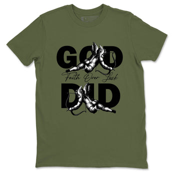 Sneaker Threads – Sneaker Tees To Match Air Jordan 3 Medium Olive – God Did Graphic Tee Military Green 2. Perfect for Jordan releases 2025 colorways.