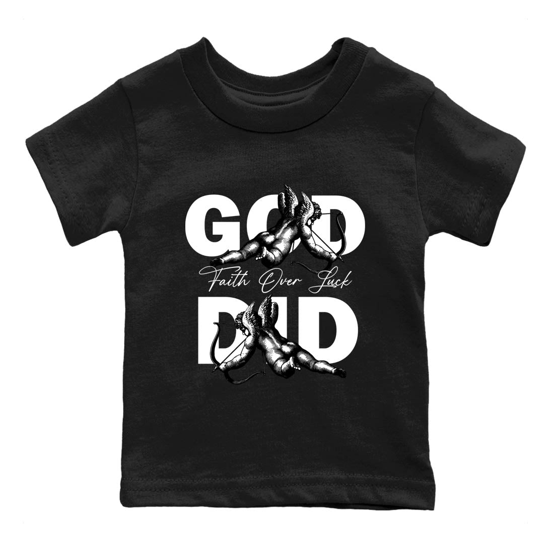 Best Sneakerfit graphic tee – Sneaker Tees To Match Air Jordan 4 Retro Black Cat Sneakers – God Did Kids T-Shirt Black 2