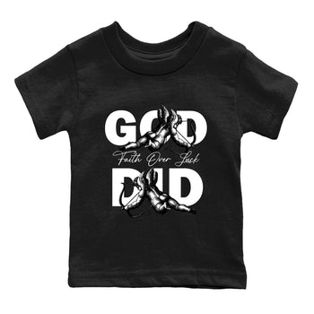 Best Sneakerfit graphic tee – Sneaker Tees To Match Air Jordan 4 Retro Black Cat Sneakers – God Did Kids T-Shirt Black 2