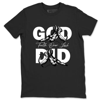 Sneaker Threads – Sneaker Tees To Match Air Jordan 4 Black Cat – God Did Graphic Tee Black 2. Perfect for Jordan releases 2025 colorways.