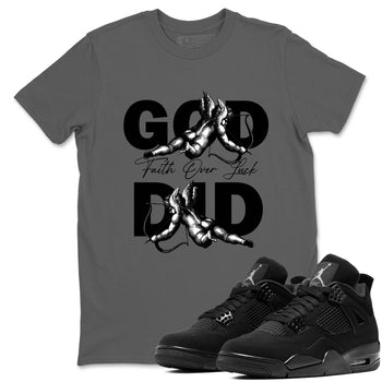 Sneaker Threads – Sneaker Tees To Match Air Jordan 4 Black Cat – God Did Graphic Tee Cool Grey 1. Perfect for Jordan releases 2025 colorways.