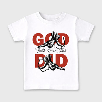 Perfect Sneakerhead Fashion Outfits – Sneaker Tees To Match Air Jordan 4 Brick After Brick Shoes – God Did Kids Graphic T-Shirt White 2