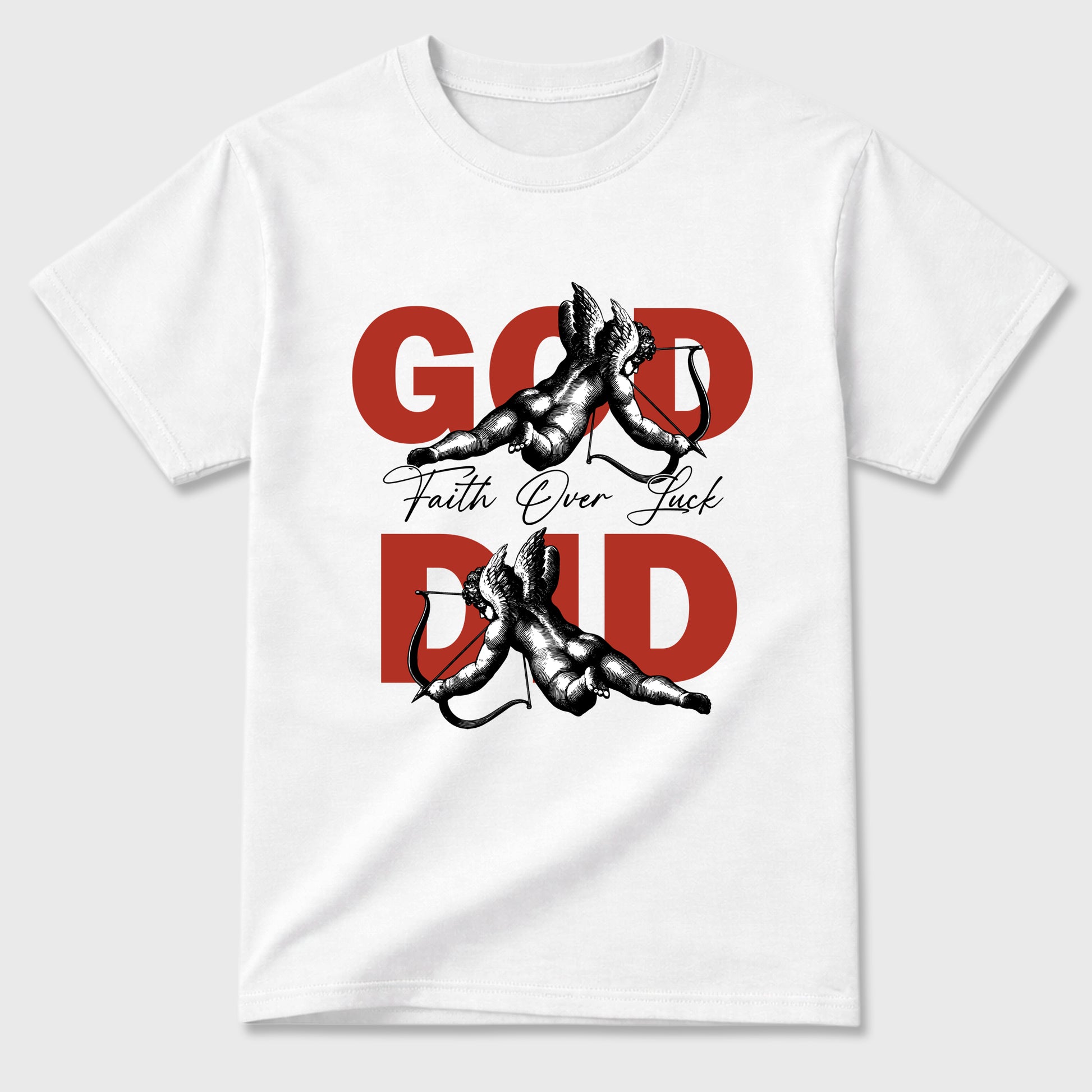 Perfect Sneakerhead Fashion Outfits – Sneaker Tees To Match Air Jordan 4 Brick After Brick Shoes – God Did Graphic Tee White 2