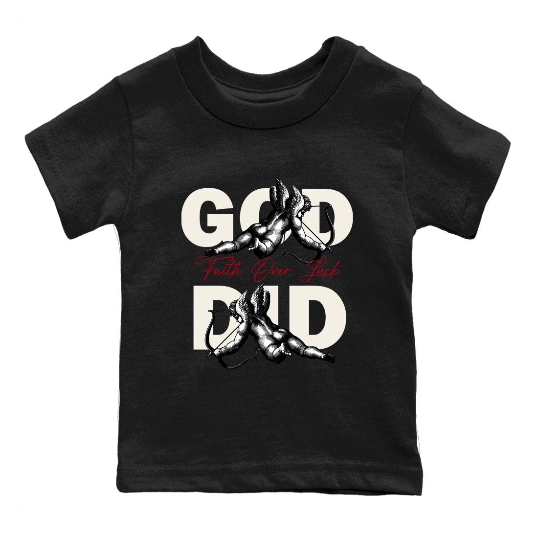 Sneaker match tees – Sneaker Tees To Match Air Jordan 4 Flight Club Shoes – God Did Kids T-Shirt Black 2