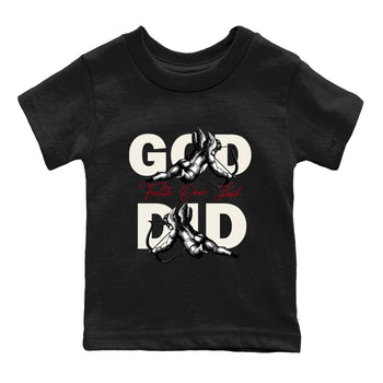 Sneaker match tees – Sneaker Tees To Match Air Jordan 4 Flight Club Shoes – God Did Kids T-Shirt Black 2