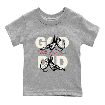 Sneaker match tees – Sneaker Tees To Match Air Jordan 4 Flight Club Shoes – God Did Kids T-Shirt Heather Grey 2