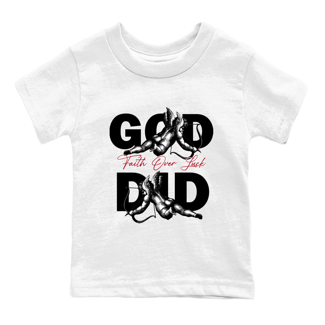 Sneaker match tees – Sneaker Tees To Match Air Jordan 4 Flight Club Shoes – God Did Kids T-Shirt White 2