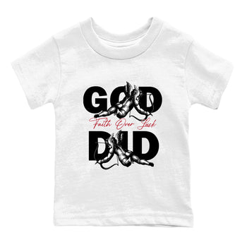 Sneaker match tees – Sneaker Tees To Match Air Jordan 4 Flight Club Shoes – God Did Kids T-Shirt White 2