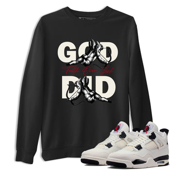 Sneaker match tees – Sneaker Tees To Match Air Jordan 4 Flight Club Shoes – God Did Tee Black 1